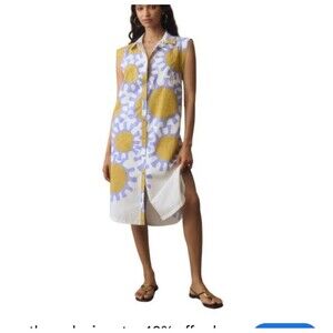 Anthropologie Maeve The Lillian Cap Sleeve Button-front Midi Dress Sz S Boho